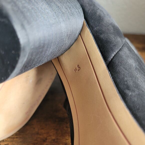 Sam Edelman Leather Upper Black Suede Zip Block Boots Womans Size 8.5 Round Toe - Picture 8 of 9